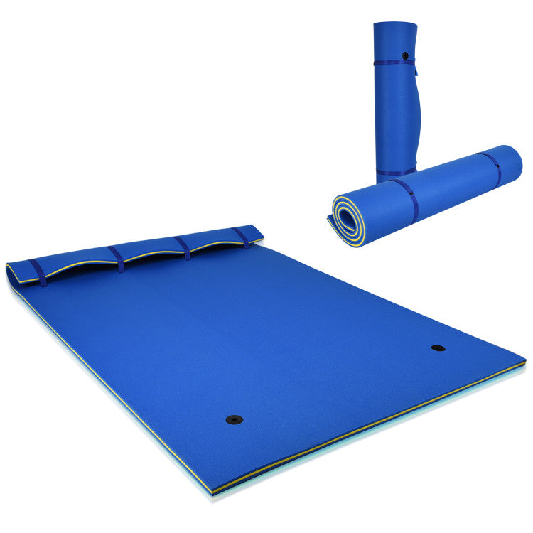 9' x 6' 3 Layer Floating Water Pad Foam Mat -Blue 7672871256124