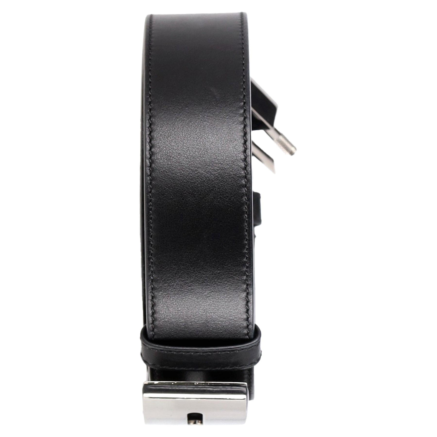 Givenchy Square Buckle Logo Belt in Black Leather