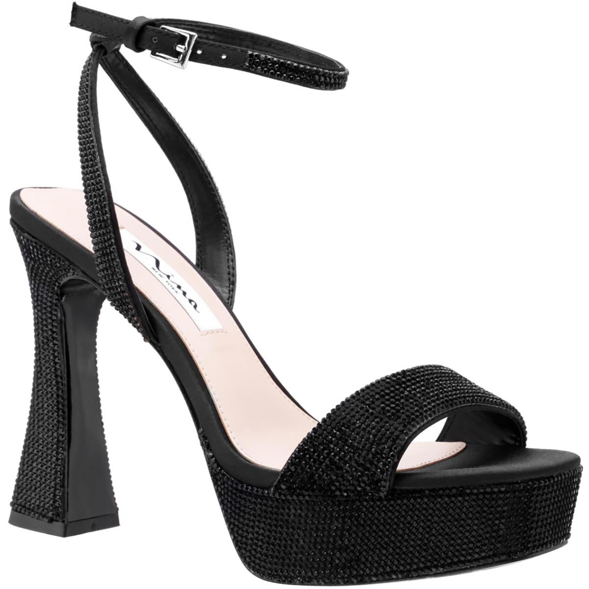 Angella Rhinestone Ankle Strap Platform Heels