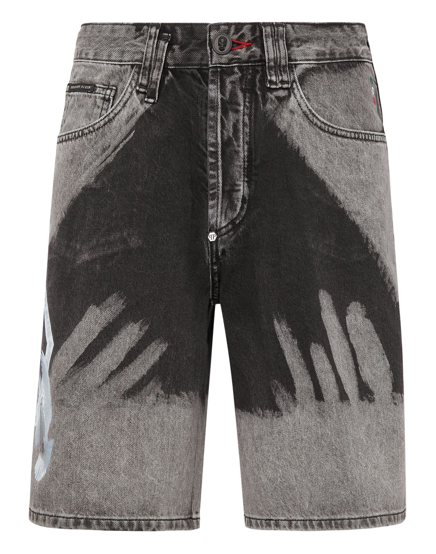 Denim Capri Shorts Bleached