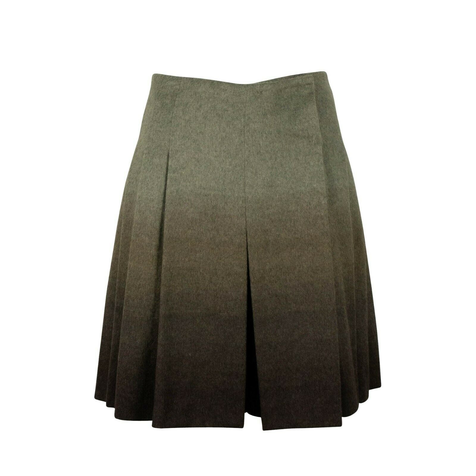 Wool Pleated Above Knee Length Skirt