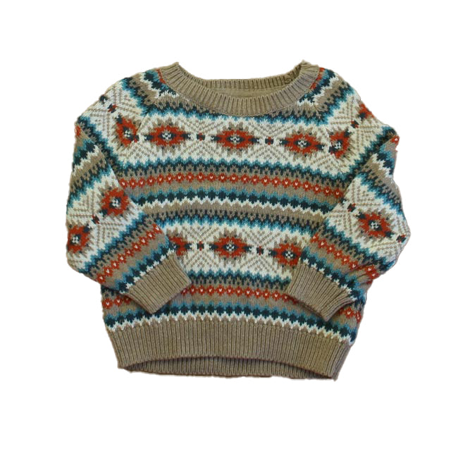 Janie and Jack Boys Beige | Blue | Orange Sweater 7805847568444