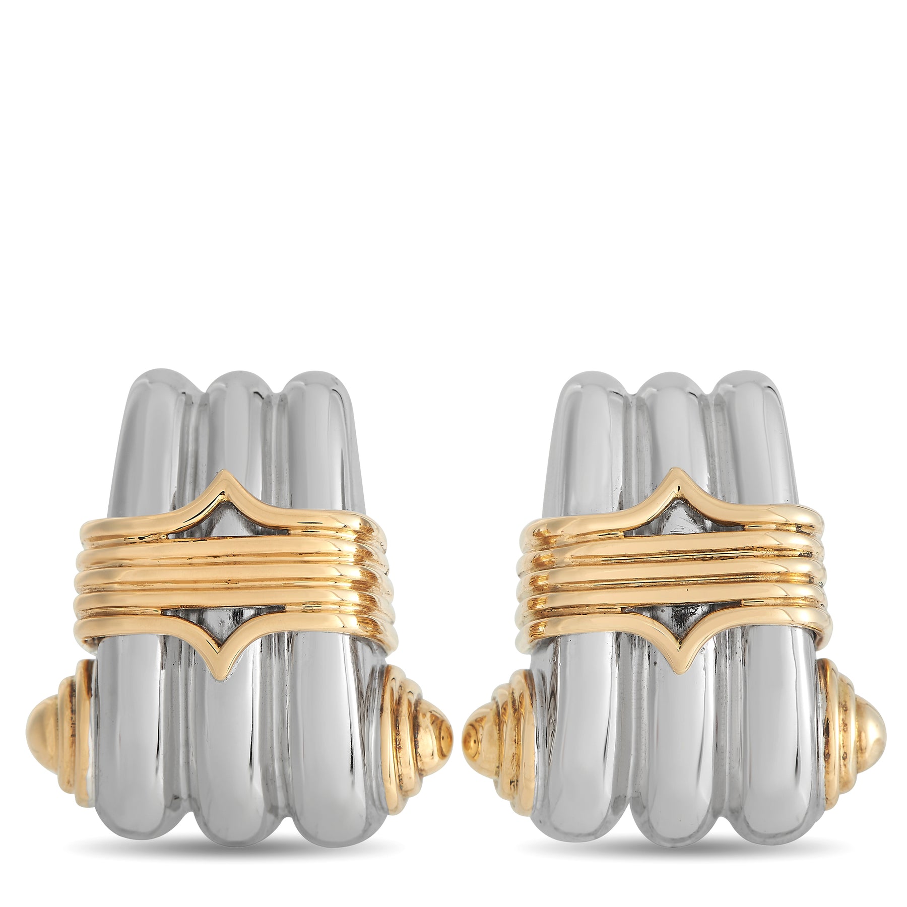 Zolotas 18K Yellow Gold and Silver Clip-On Earrings ZO22-030824