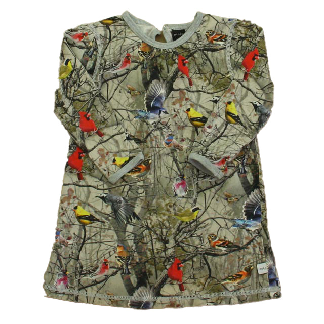 Molo Girls Gray Birds Dress 7805829021756