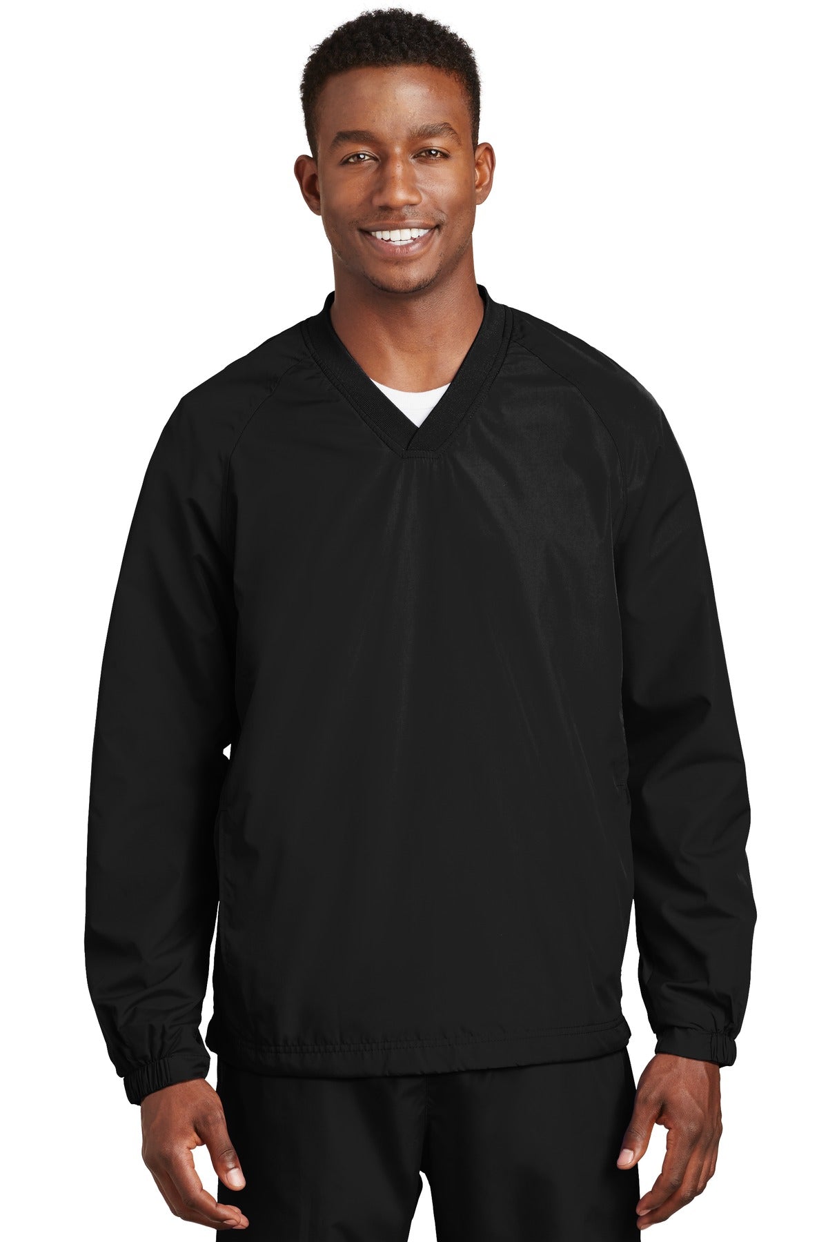Sport-Tek Men's V-Neck Raglan Wind Shirt