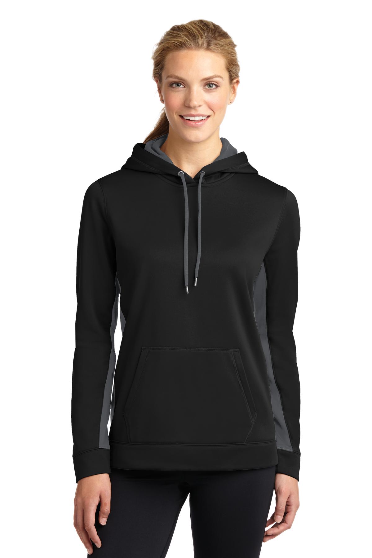 Sport-Tek Women's Sport-Wick Fleece Colorblock Hooded Pullover LST235