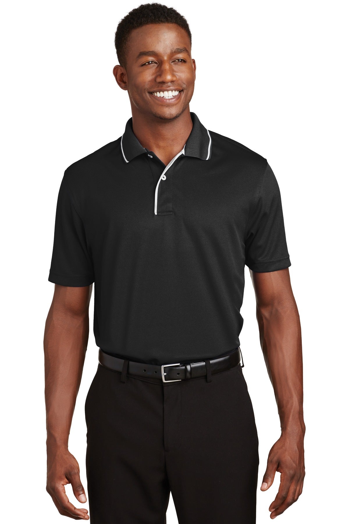 Sport-Tek Men's Dri-Mesh Polo with Tipped Collar and Piping