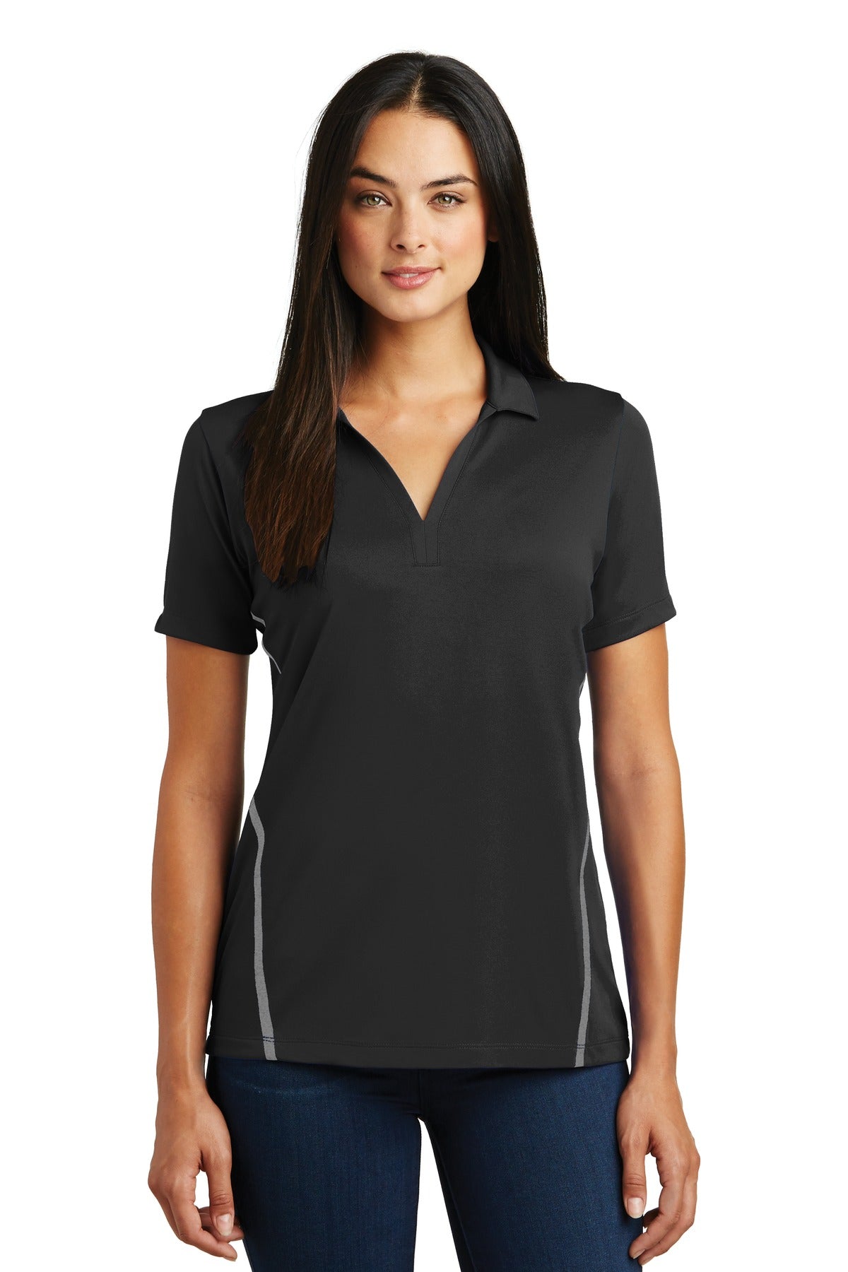 Sport-Tek Women's Contrast PosiCharge Tough Polo. LST620