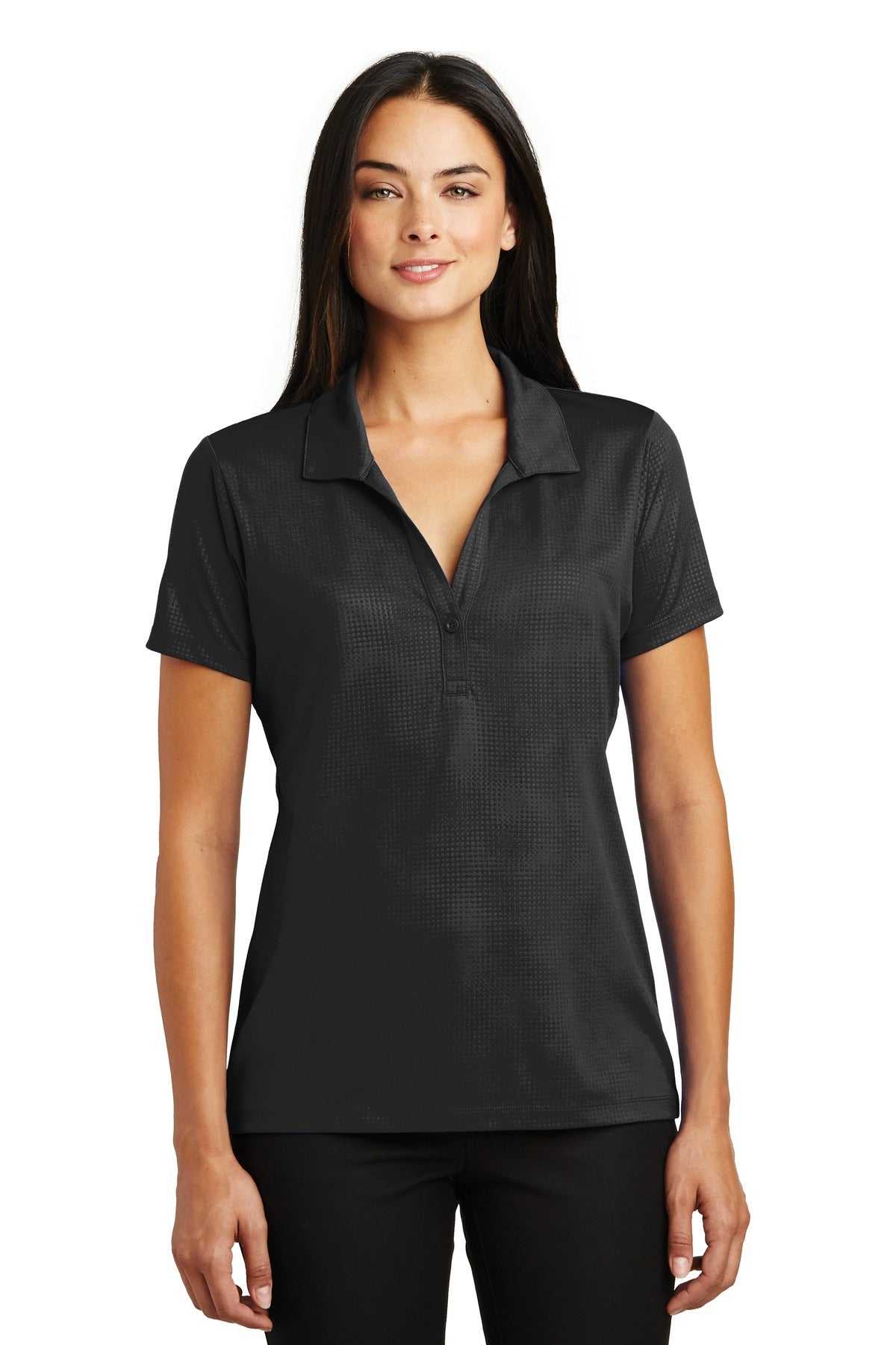 Sport-Tek Women's Embossed PosiCharge Tough Polo. LST630