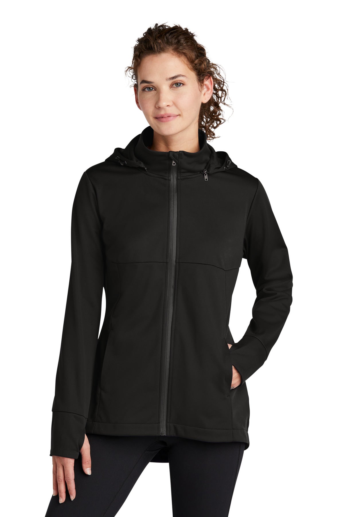 Sport-Tek Women's Hooded Soft Shell Jacket. LST980
