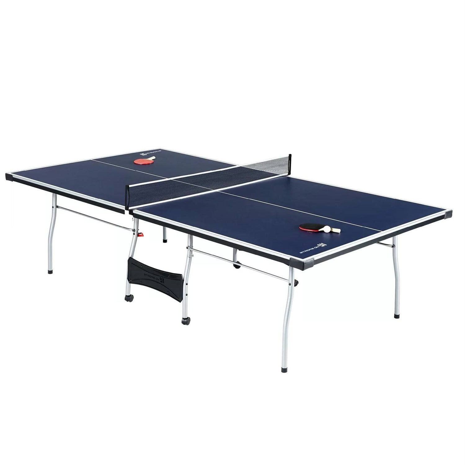 Official Size Blue Ping Pong Table Tennis Set with Net 2 Balls and 2 Paddles 7707543044156