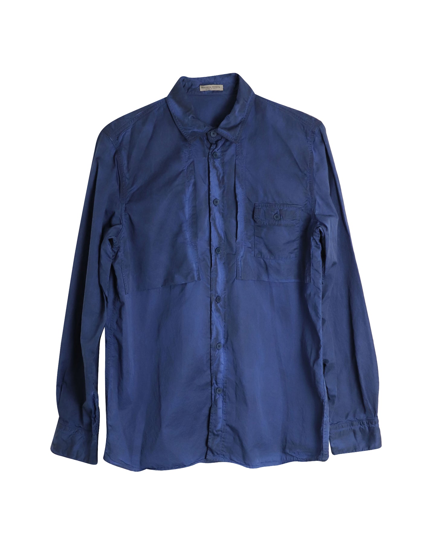 Bottega Veneta Button-Down Shirt in Blue Cotton