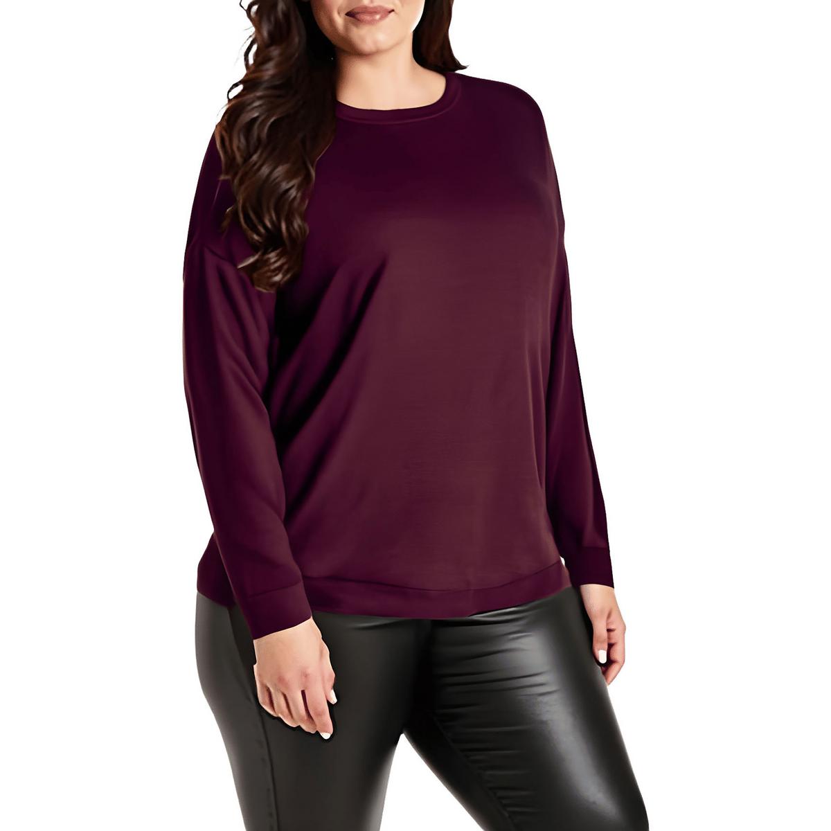 Plus Ribbed Trim Knit Pullover Sweater