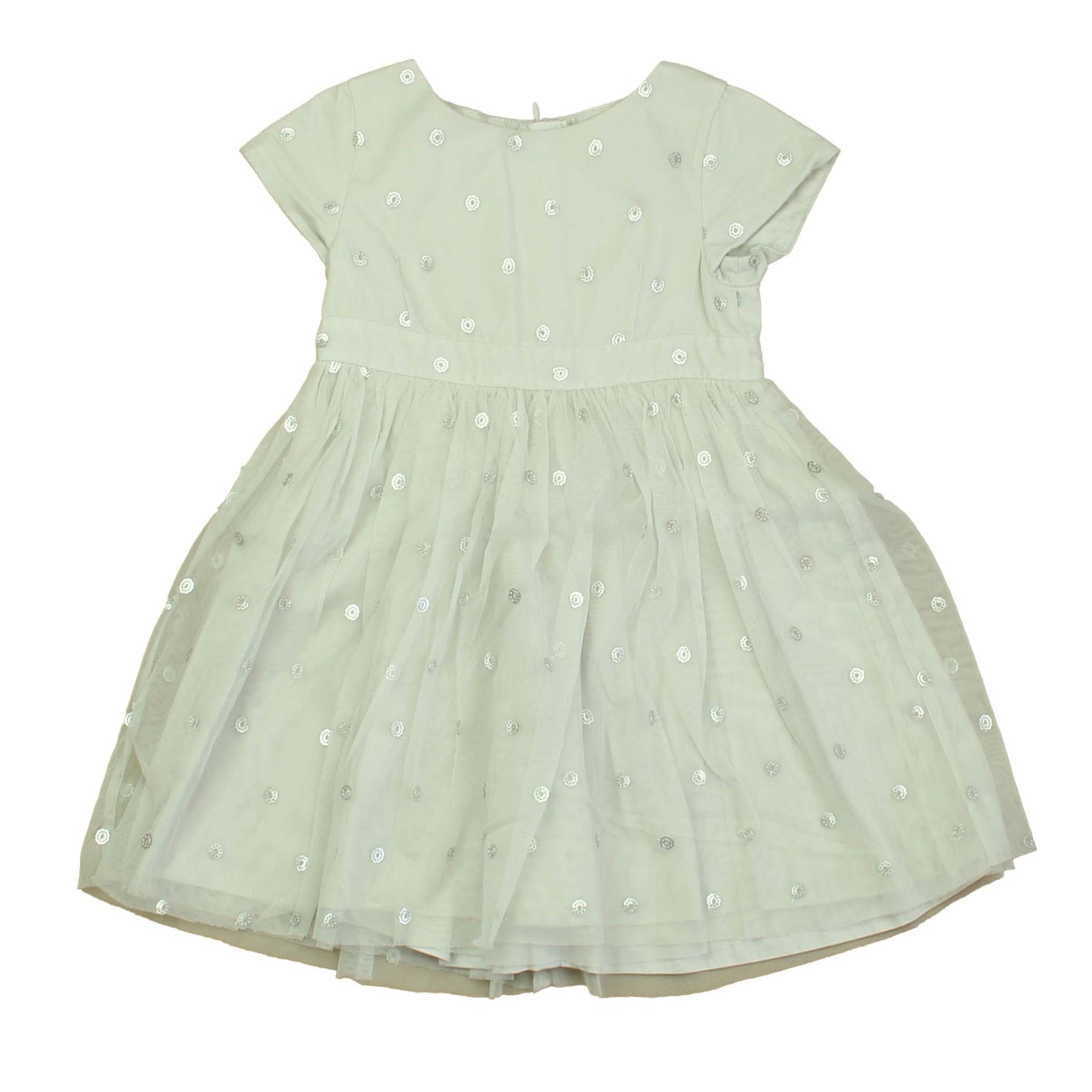 The Little White Company Girls Gray | Silver Special Occasion Dress 7805971628092