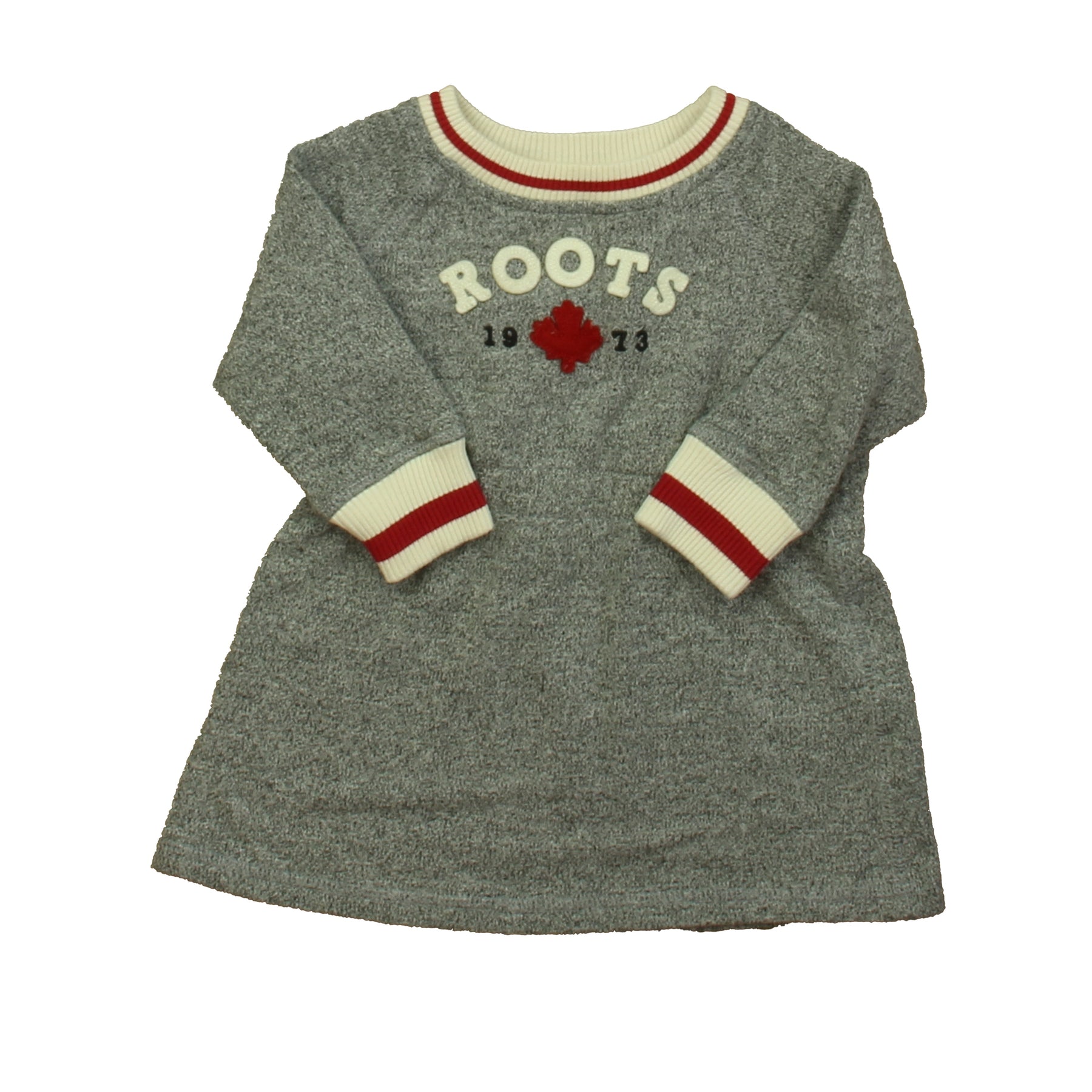 Baby Roots Girls Gray | Red Dress 7805993549884