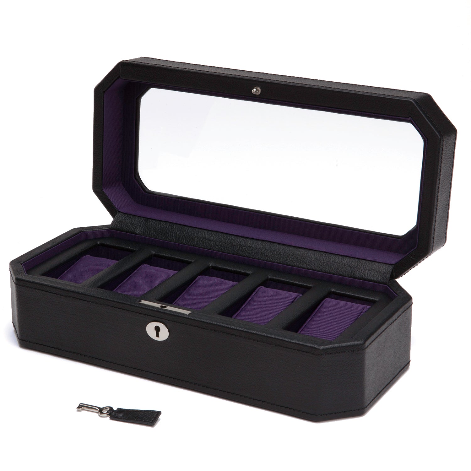 Wolf 458303 Windsor 5 Piece Watch Box in Black & Purple 7707615592508