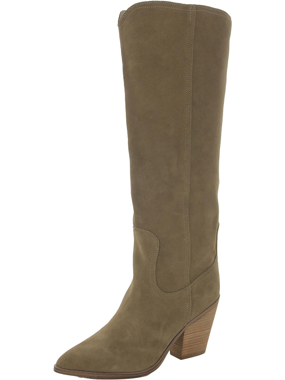 Wrangle Womens Suede Stacked Heel Knee-High Boots