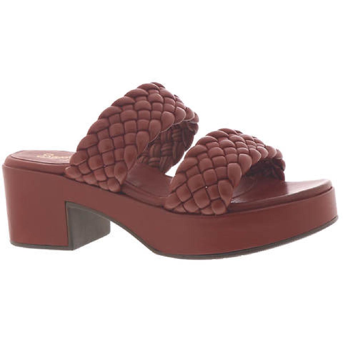 Novelty Leather Woven Heel Sandals