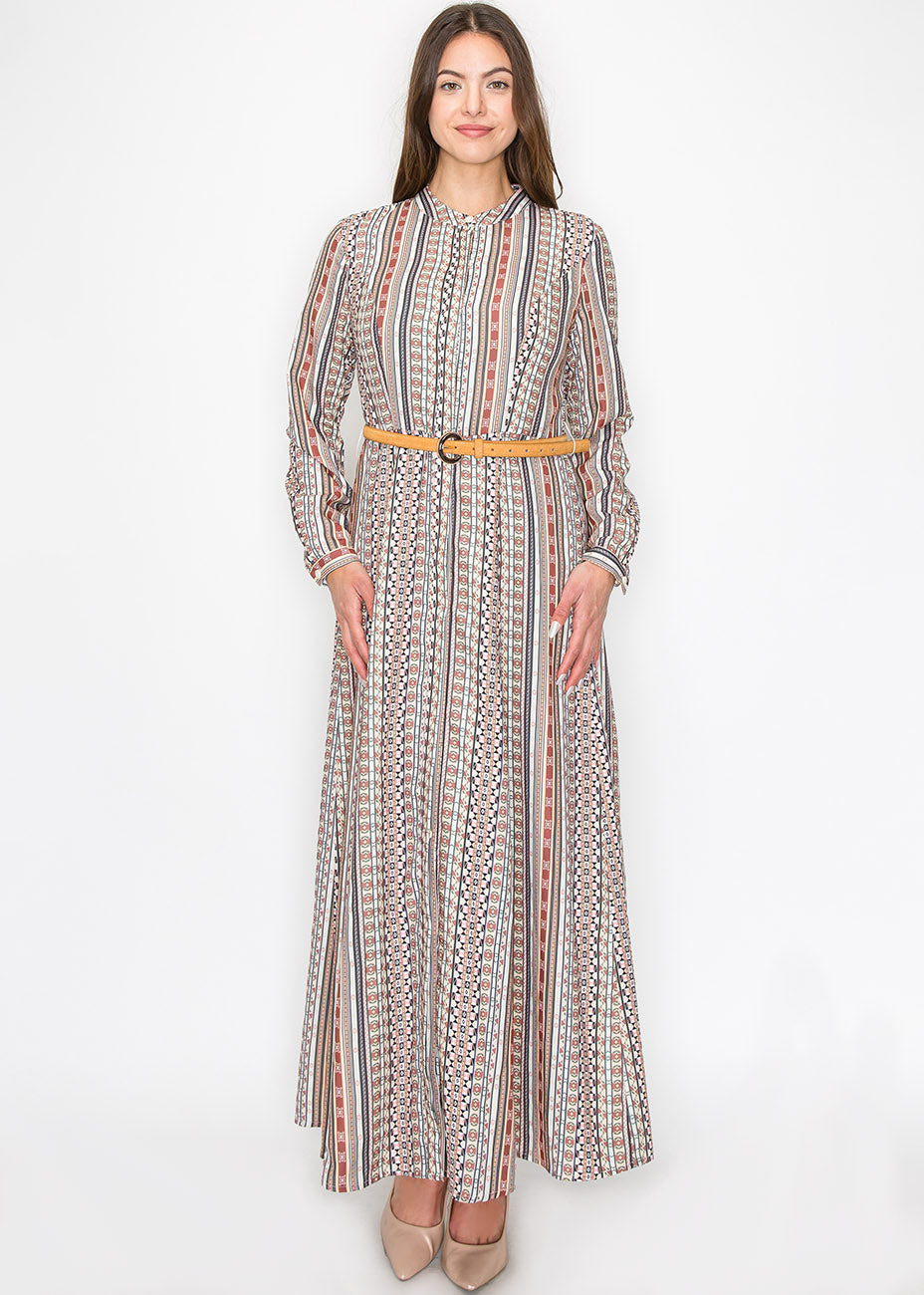 Striped Multicolor Maxi Dress 7832922095676
