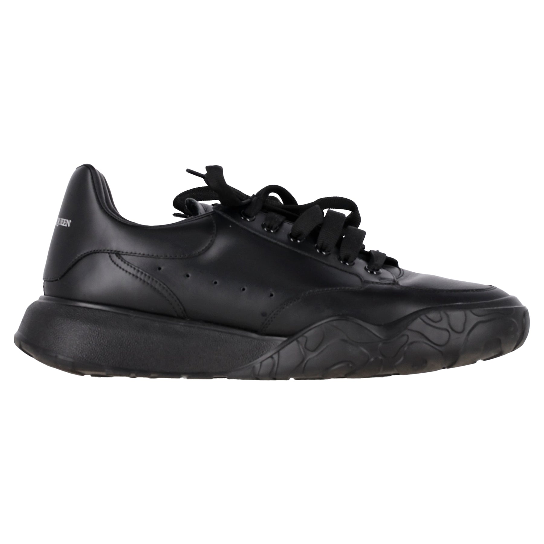 Alexander McQueen Court Sneakers in Black Leather