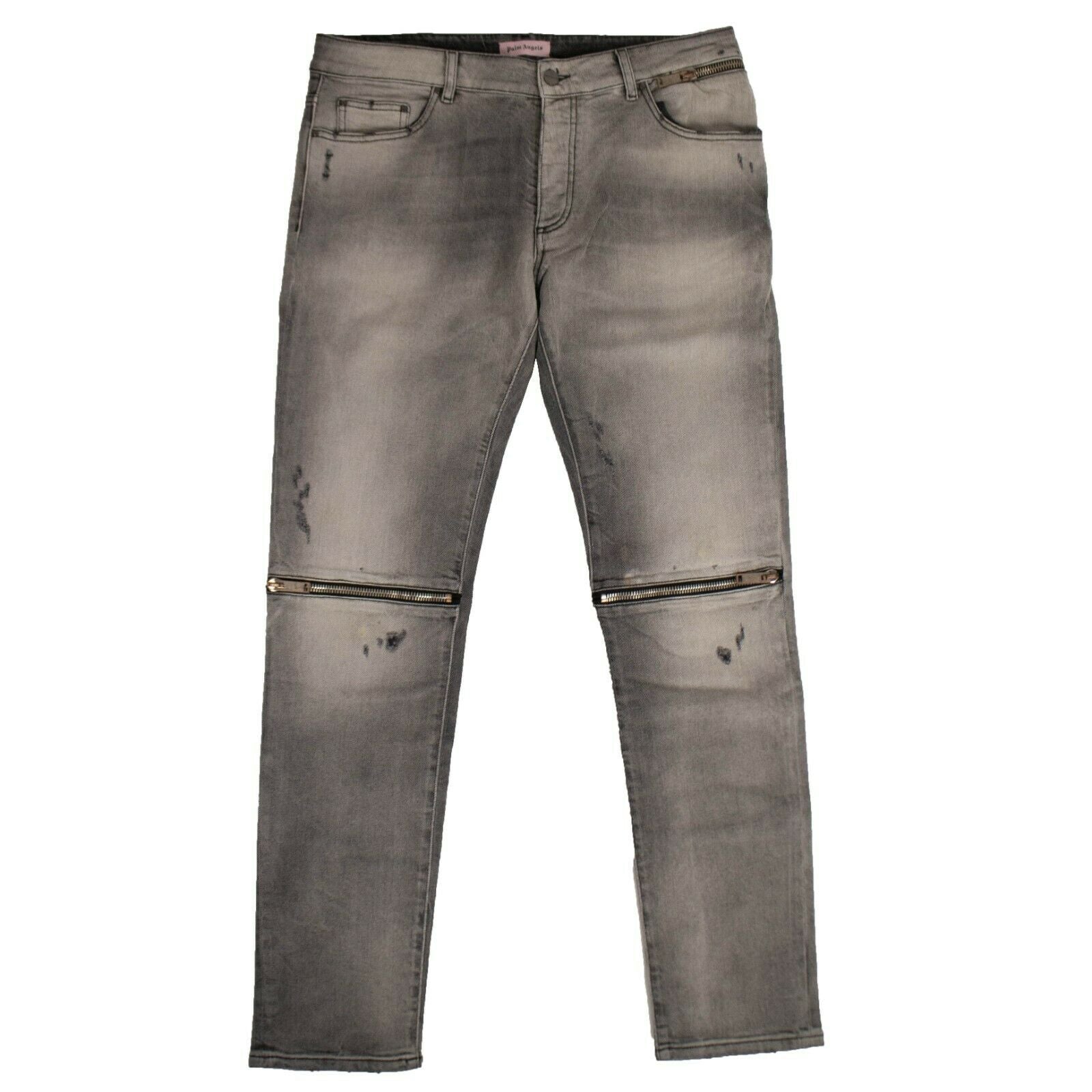 Men's Black Faded Zipped Detail Skinny Jeans