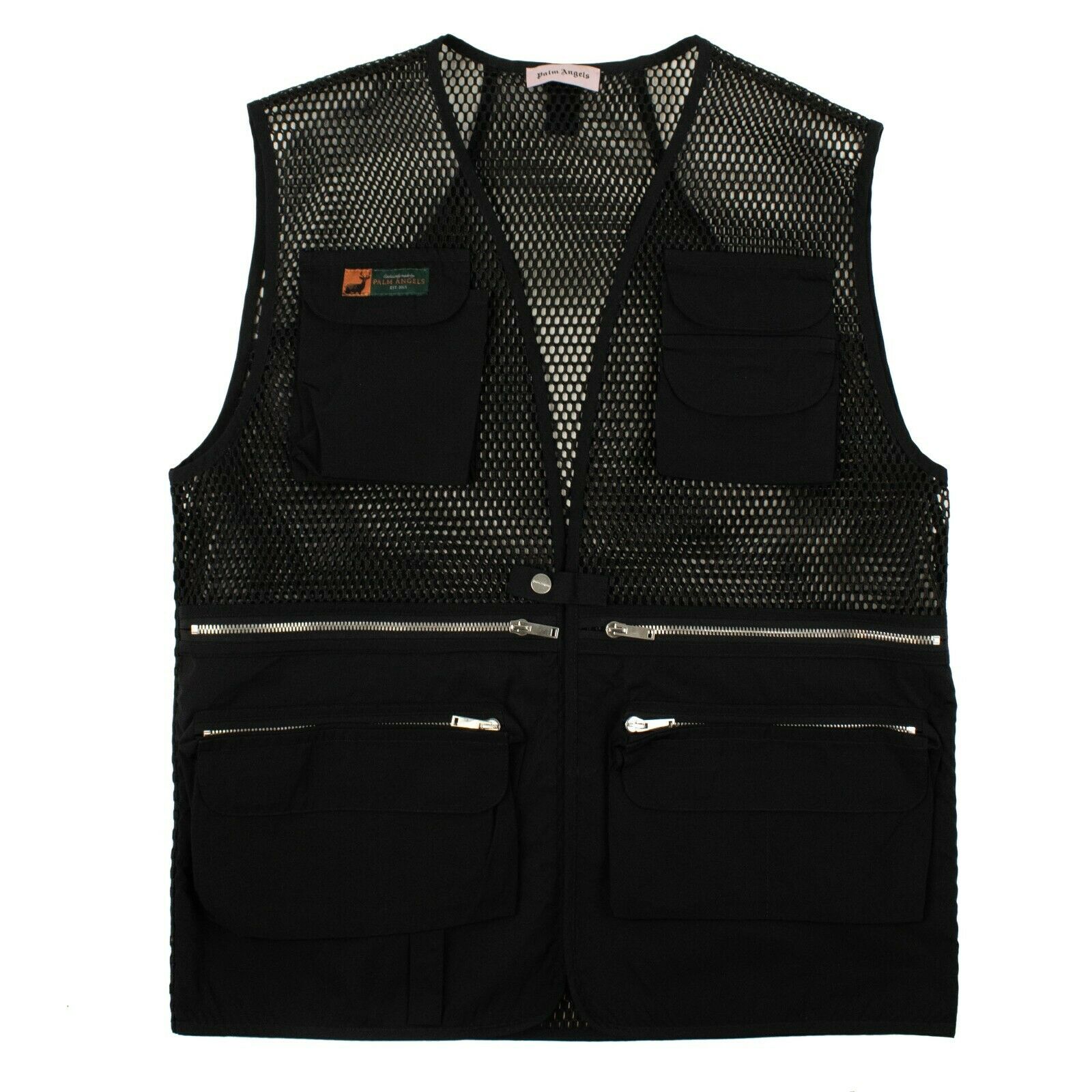 Men's Black Mesh Multi Pocket Vest Jacket