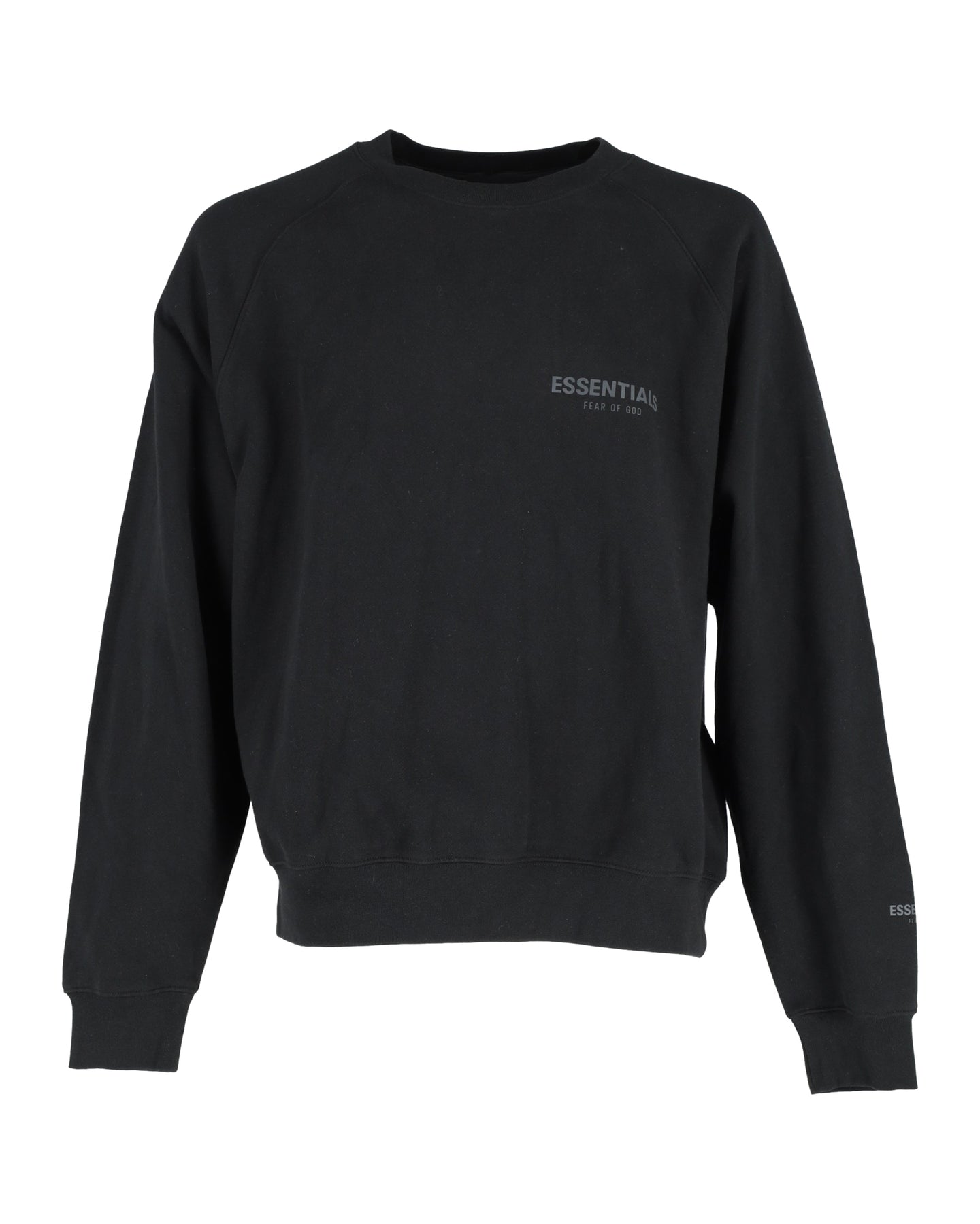 Fear Of God Essentials Logo Print Jersey Sweatshirt in Black Cotton 7748914282556