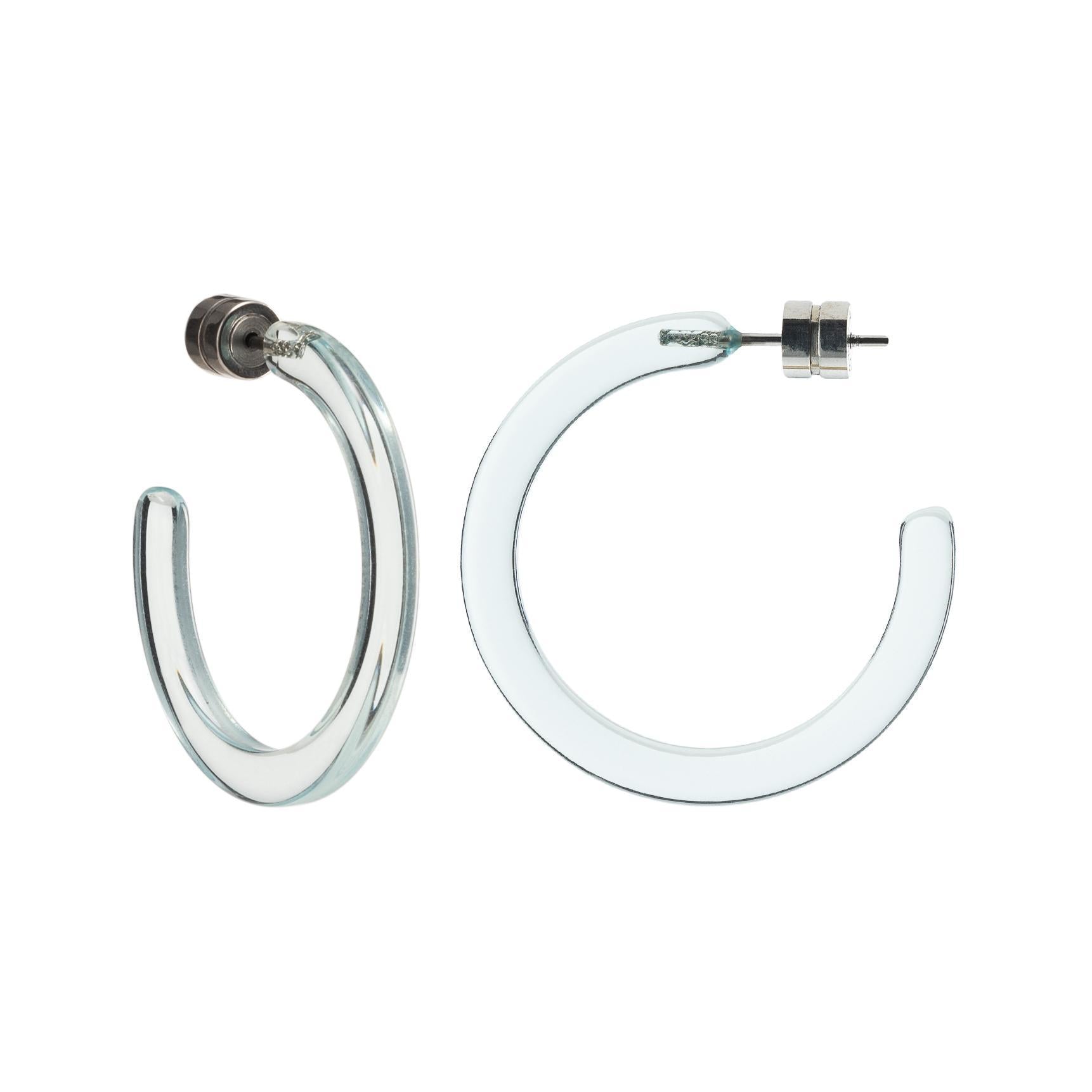 Mini Hoops in Clear Blue