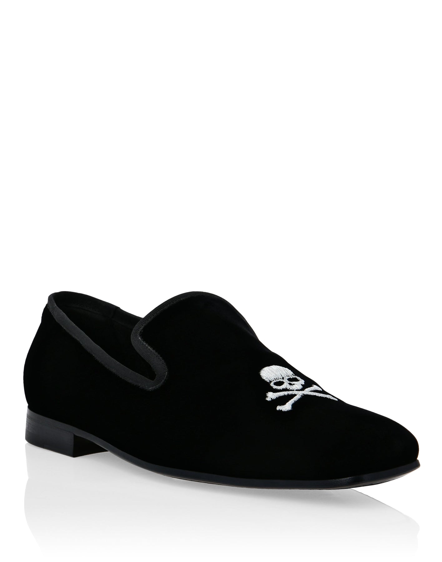Velvet Loafers Embroidery Skull 7670502490172