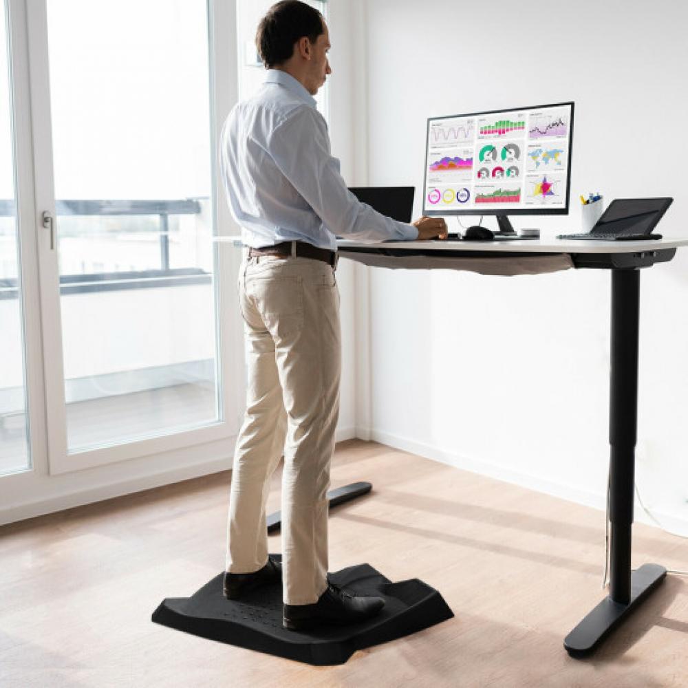 Portable Anti-Fatigue Standing Mat with Massage Points and Diverse Terrain-Black 7672865357884