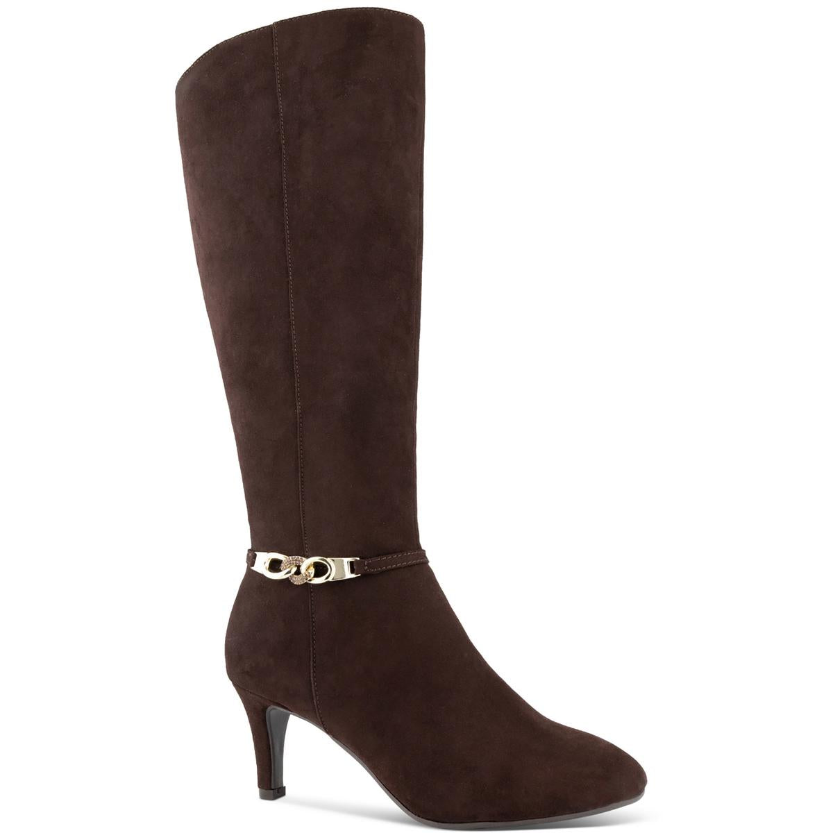 Hanna Faux Suede Pull On Knee-High Boots