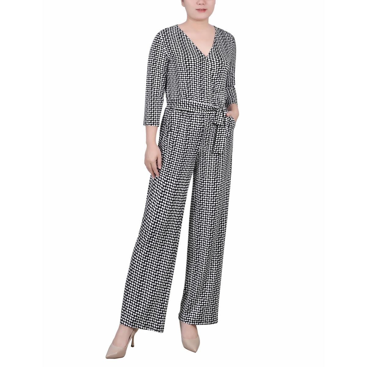Petites Solid Wide Leg Jumpsuit