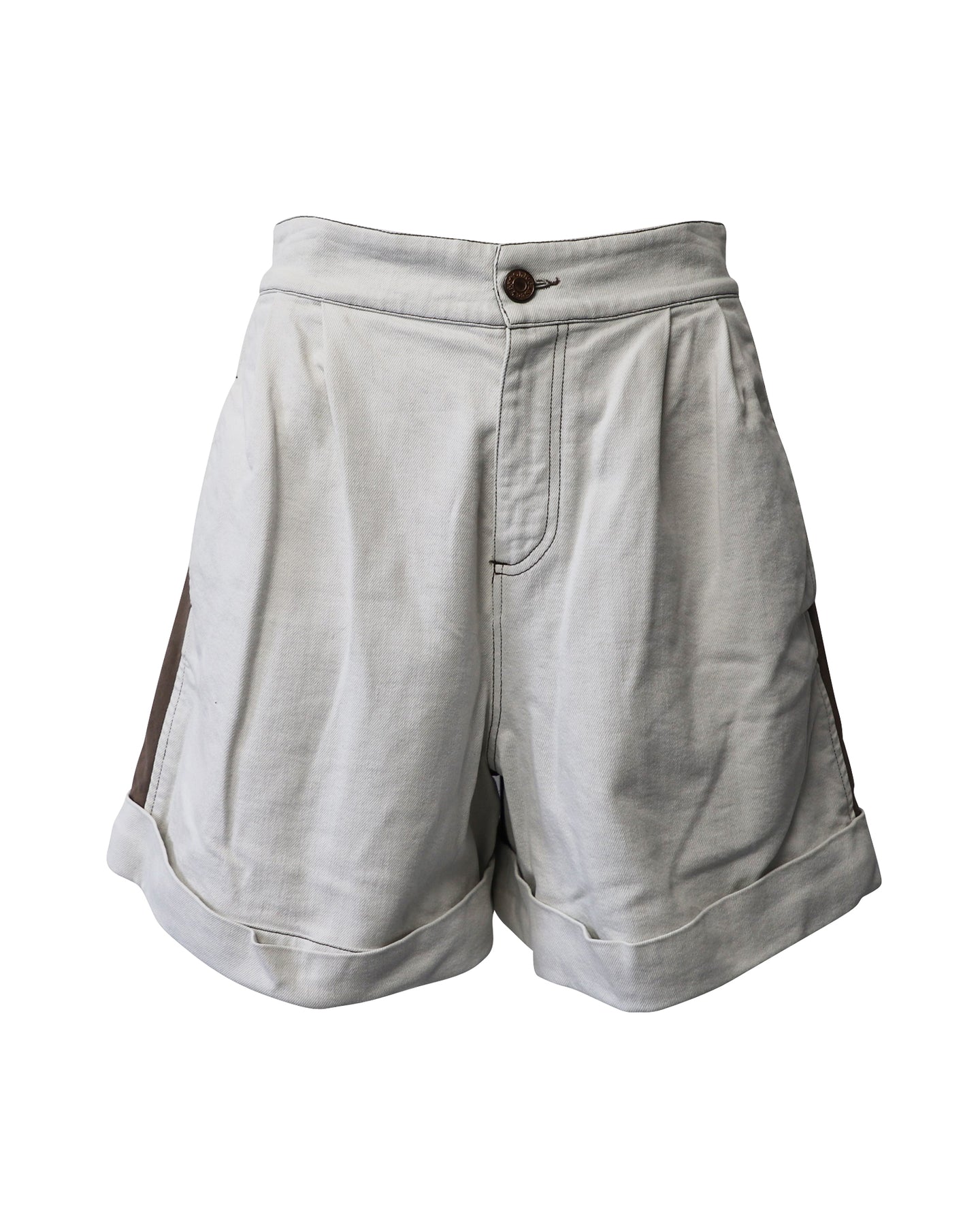 See by Chloe Two Toned Bermuda Shorts in Multicolor Cotton