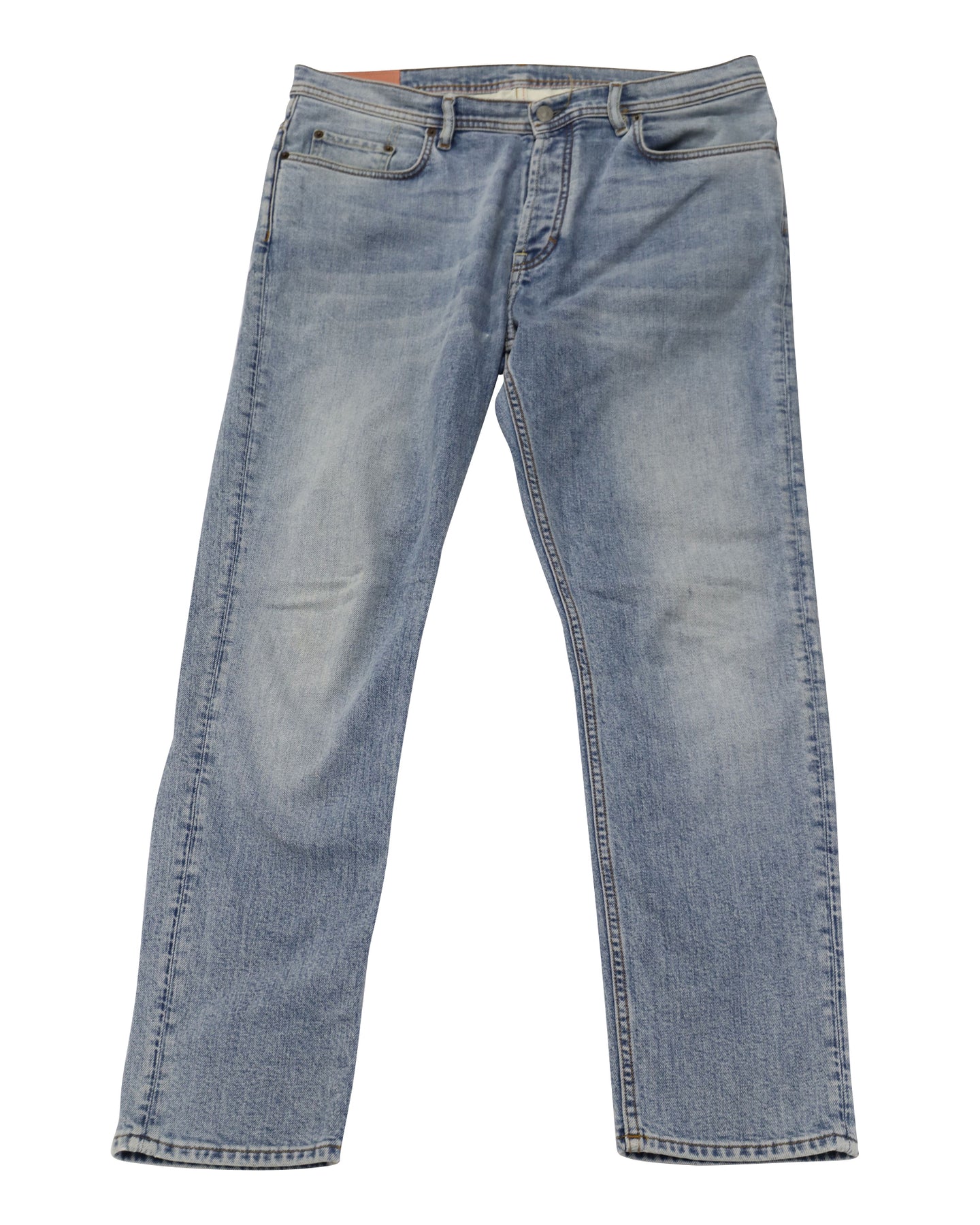 Acne Studios River Marble Wash Jeans in Blue Cotton 7766515646524