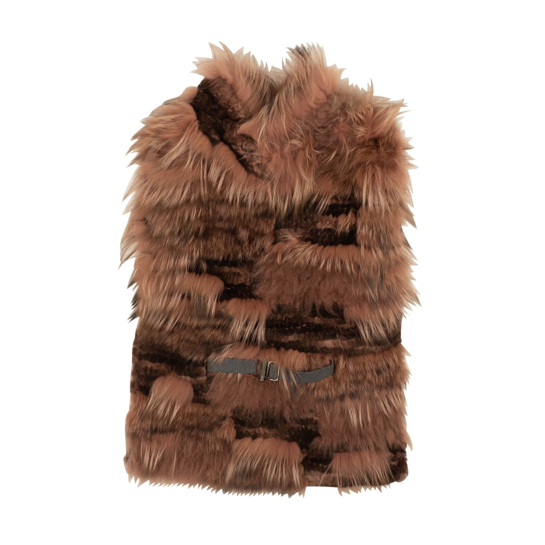 Pink Goat Fur Belt Vest