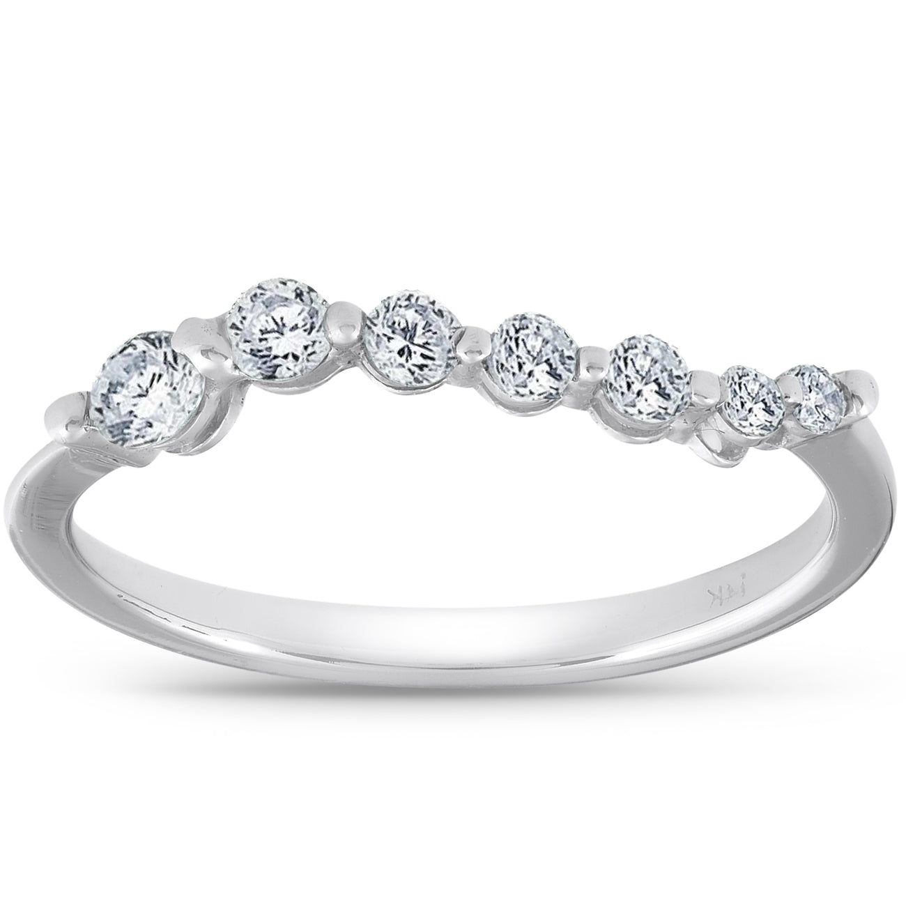 1/2ct Diamond Journey Ring 14K White Gold