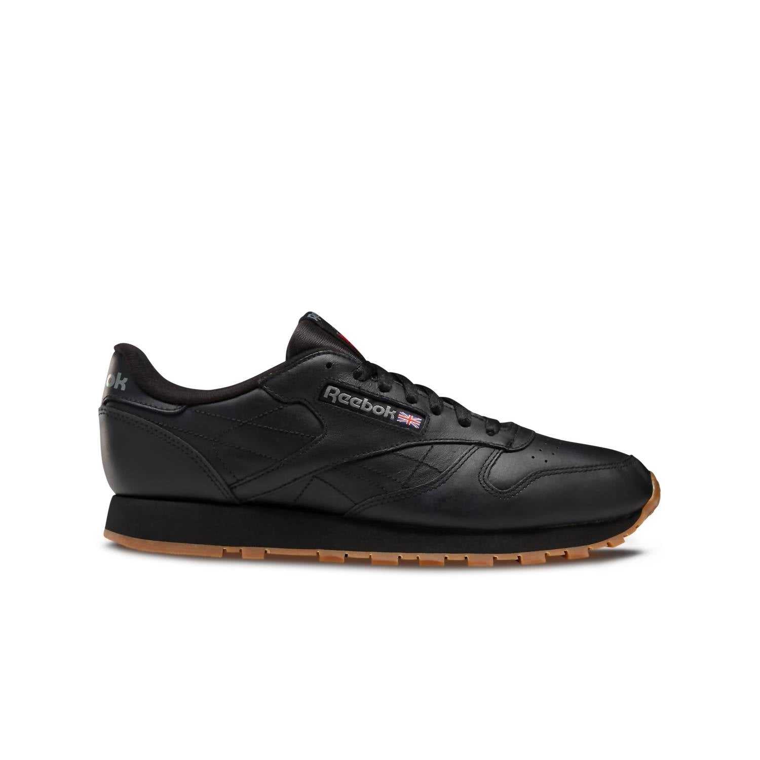 Men's Classic Leather Running Shoes In Black/gum