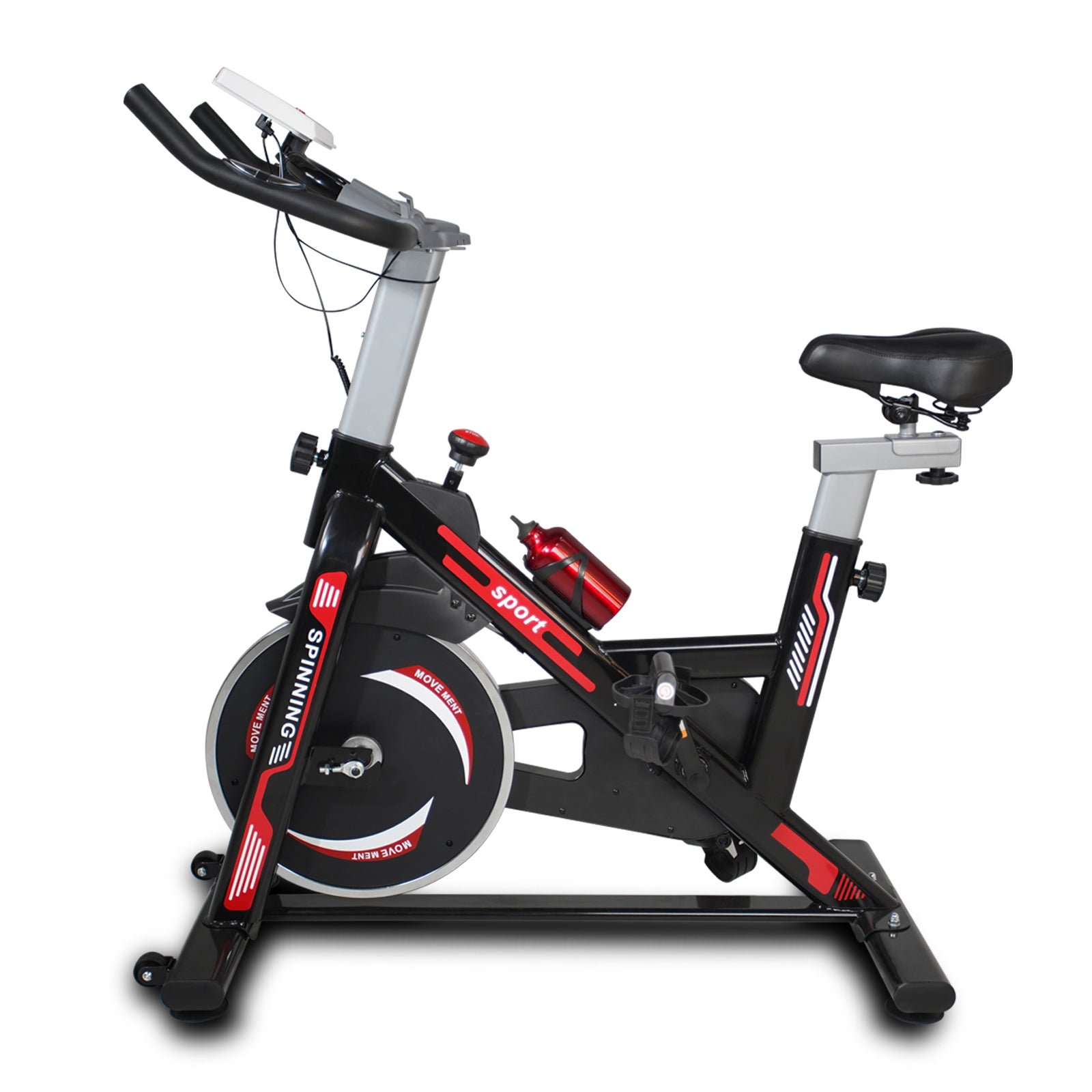 Streamdale Indoor Exercise Bike Cycling Bike with Comfortable Seat Cushion Black+Red 7833047957564