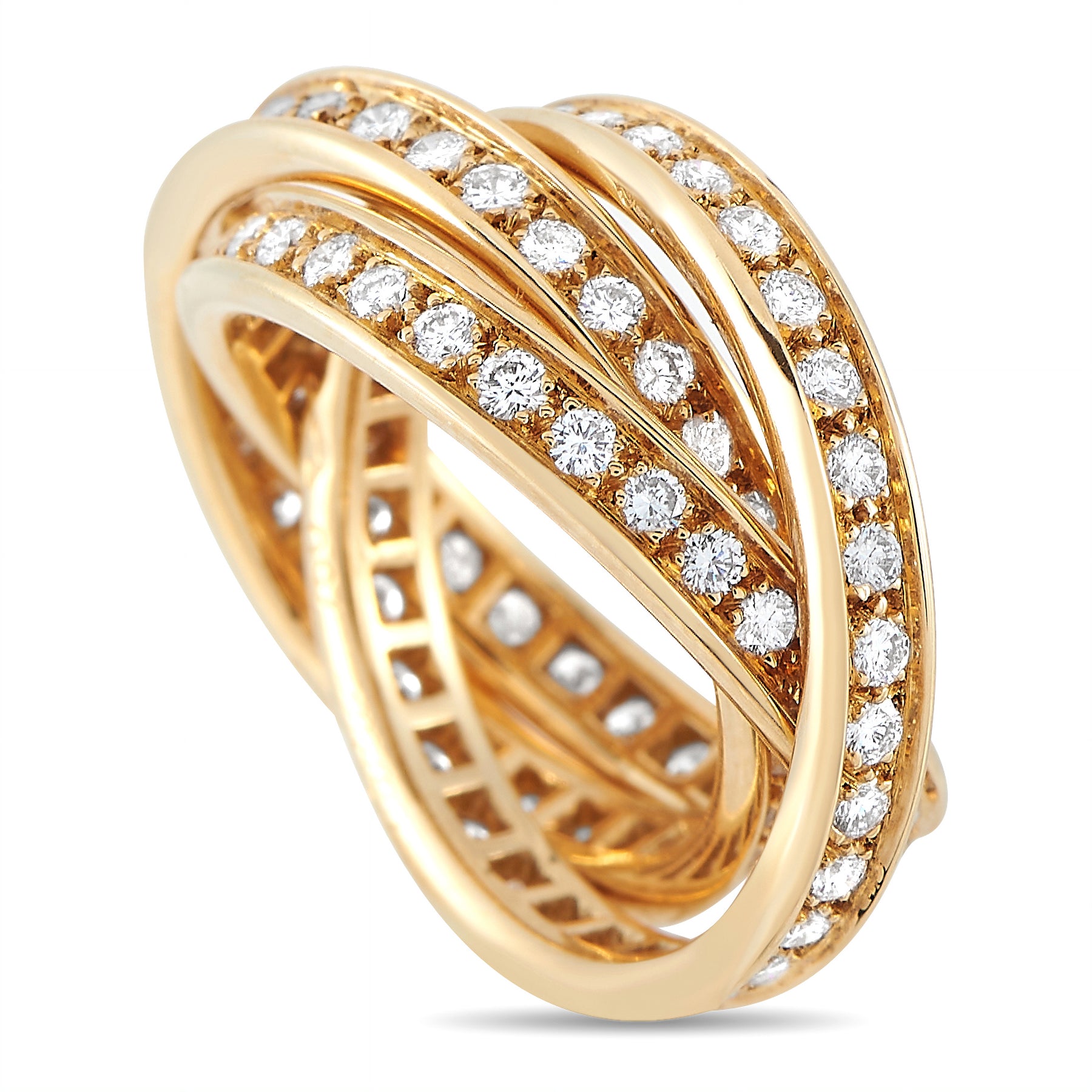 Cartier 18K Yellow Gold Diamond Trinity Ring CA14-080724 7748633722940