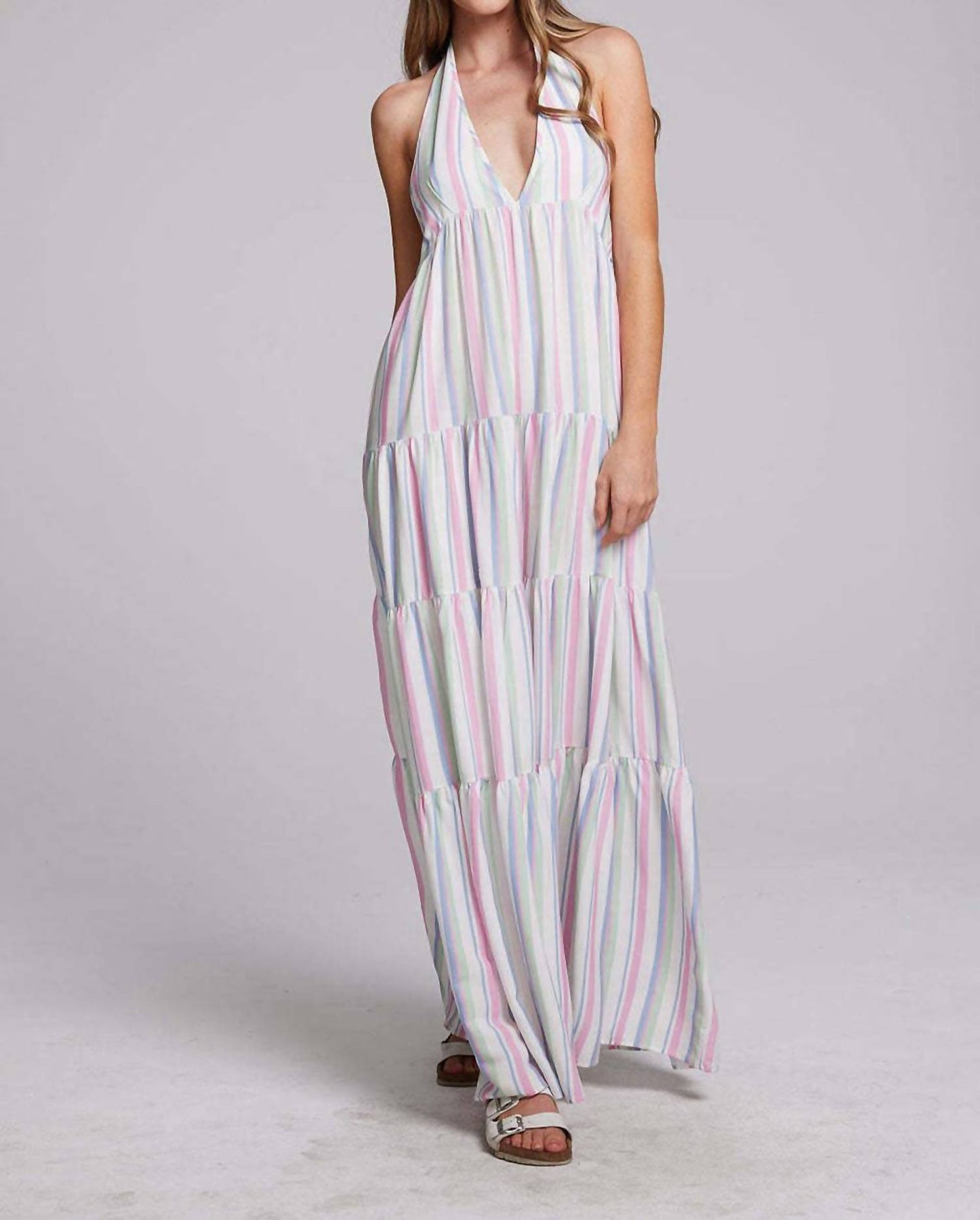 Milano Positano Stripe Maxi Dress In Multi