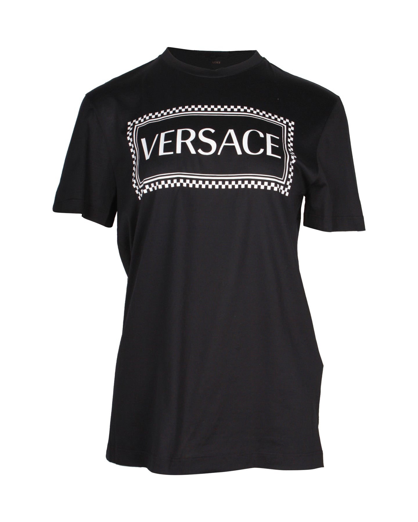 Versace Logo-Print T-shirt in Black Cotton 7705717637180