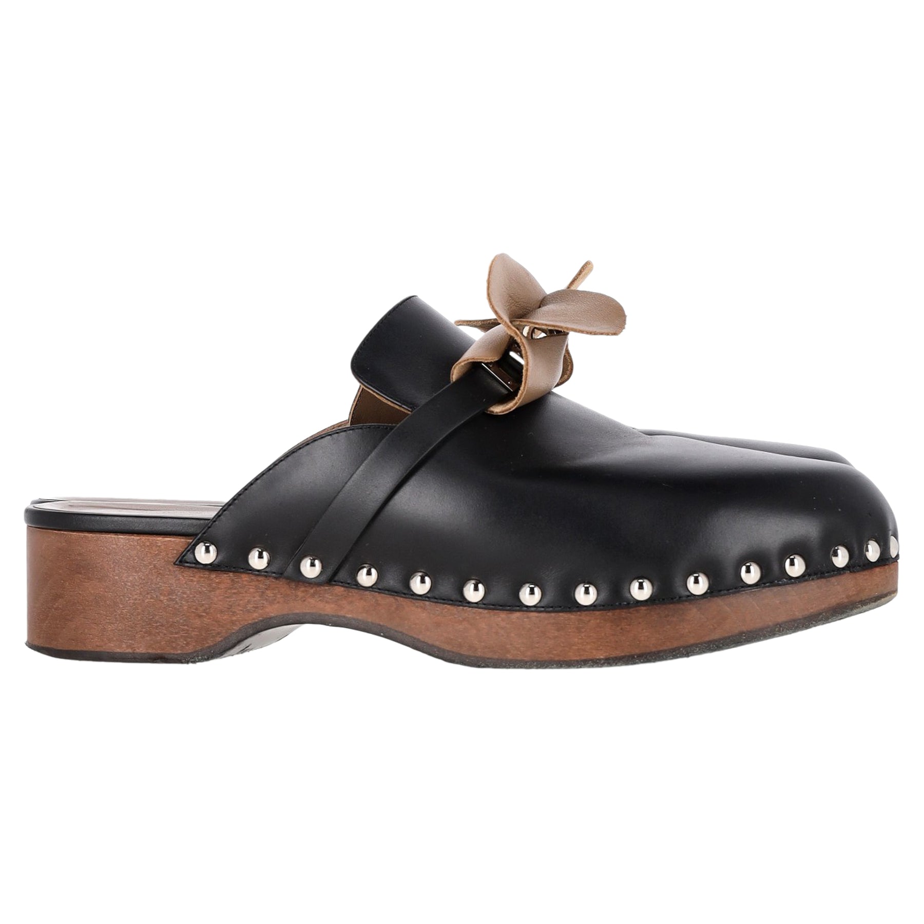 Hermès Carlotta Clog Mules in Black Calfskin Leather 7833147998268