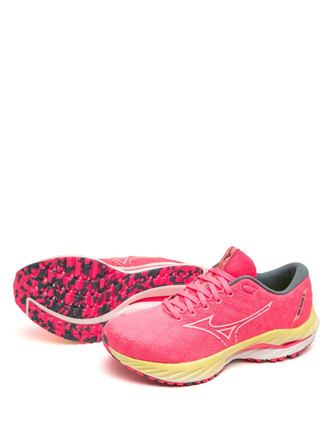 Women's Wave Inspire Running Shoes In Highvis/pink/snowwhite