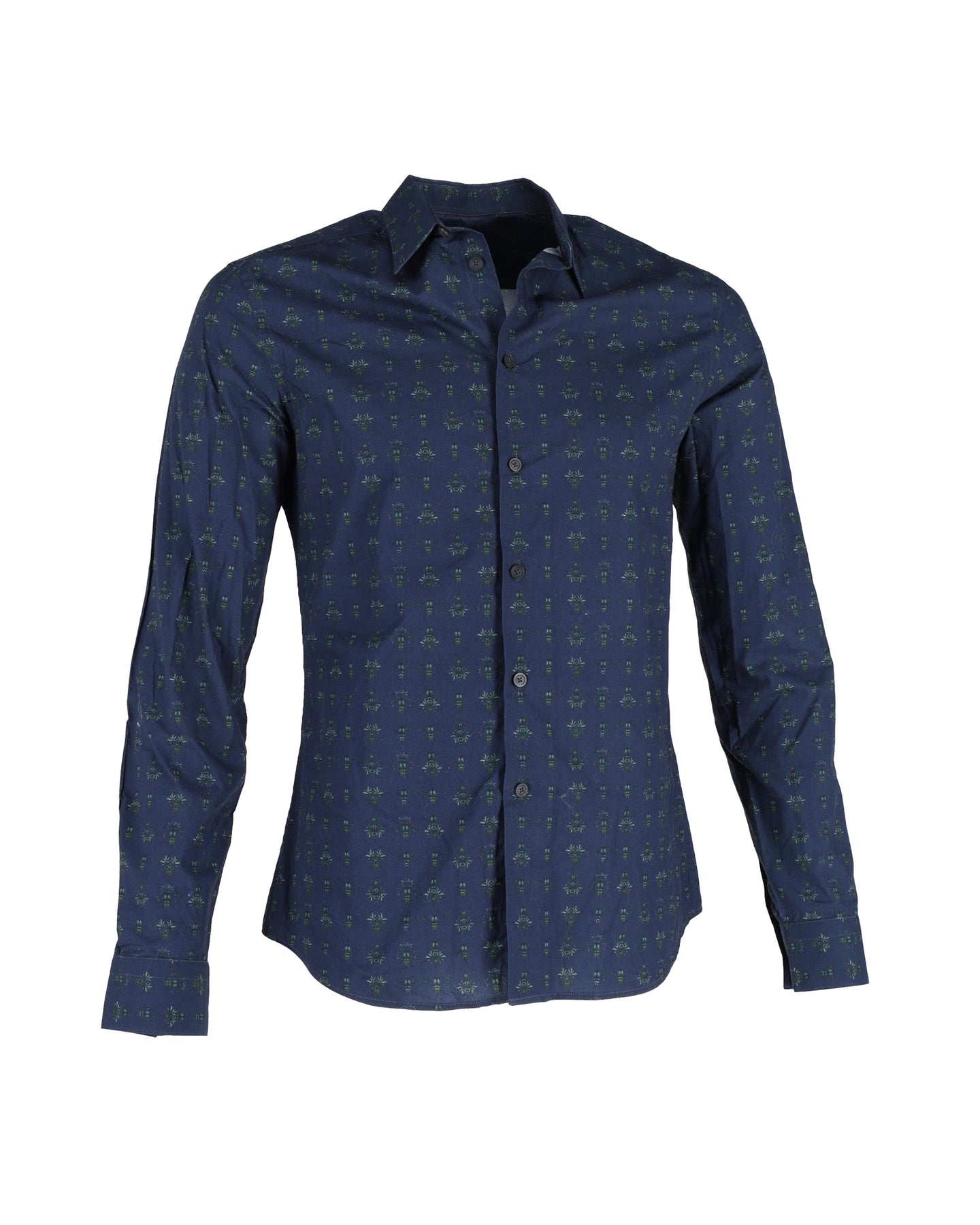 Givenchy Printed Shirt in Navy Blue Cotton