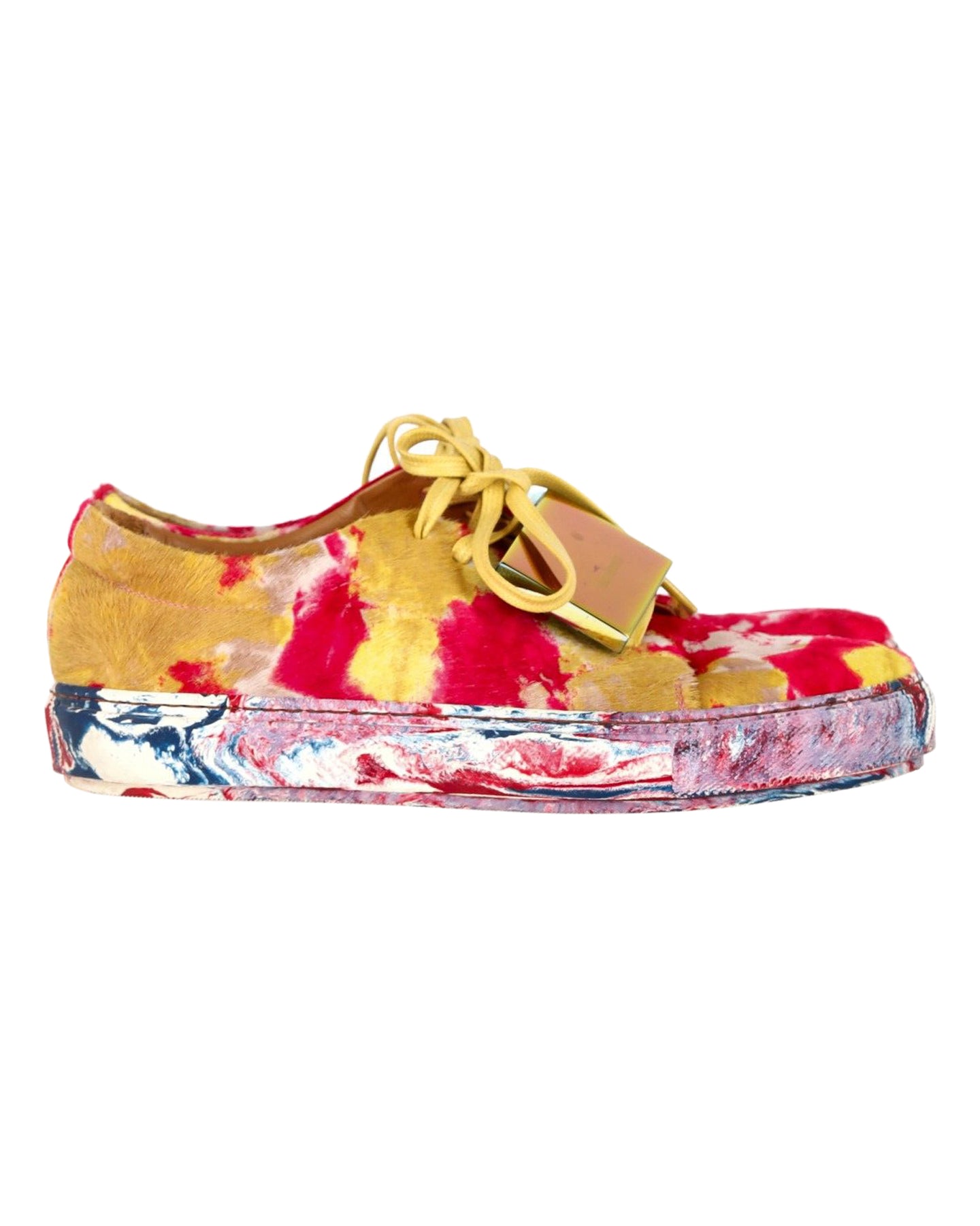 Acne Studios Adriana Printed Sneakers in Multicolor Pony Hair