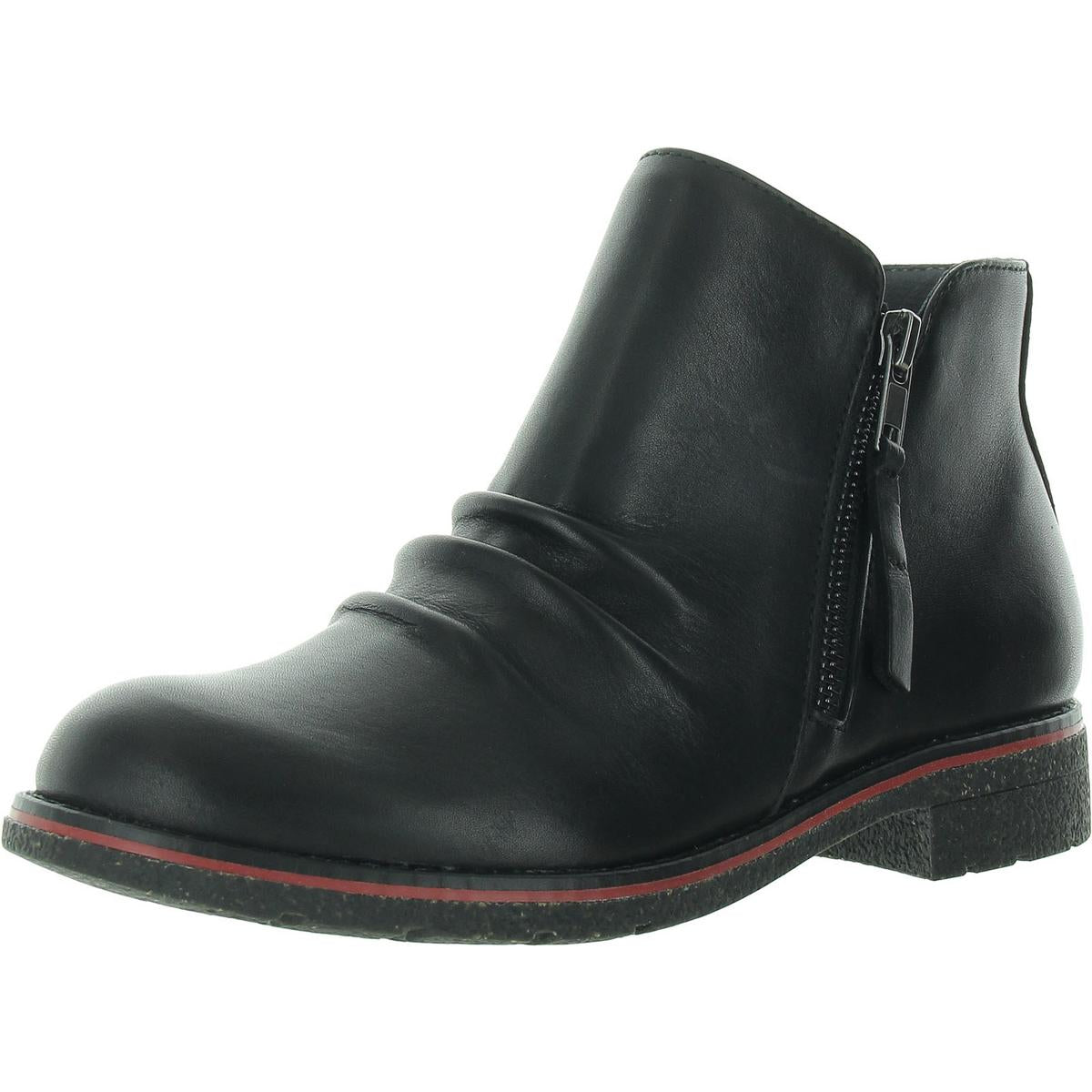 Mila Zipper Leather Booties