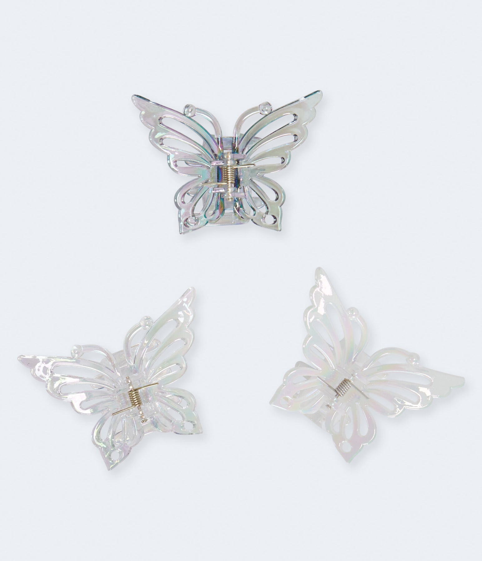 Aeropostale Large Iridescent Butterfly Claw Hair Clip 3-Pack