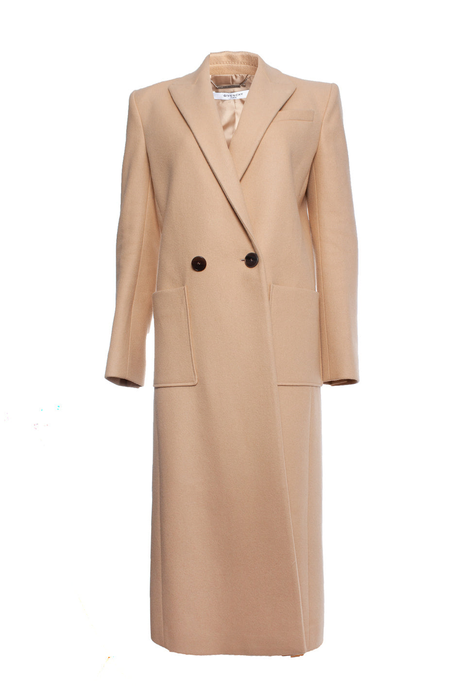 Beige long wool coat 7833147965500