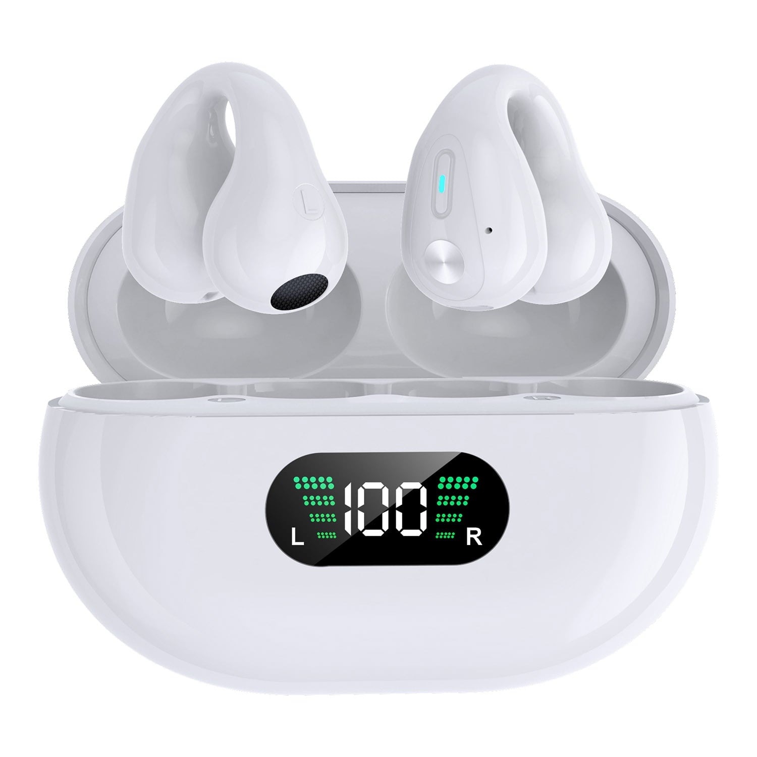 Clip-On/Open Ear-Buds-Comfortable, Bluetooth 5.3, 350mAh/18Hr Playtime