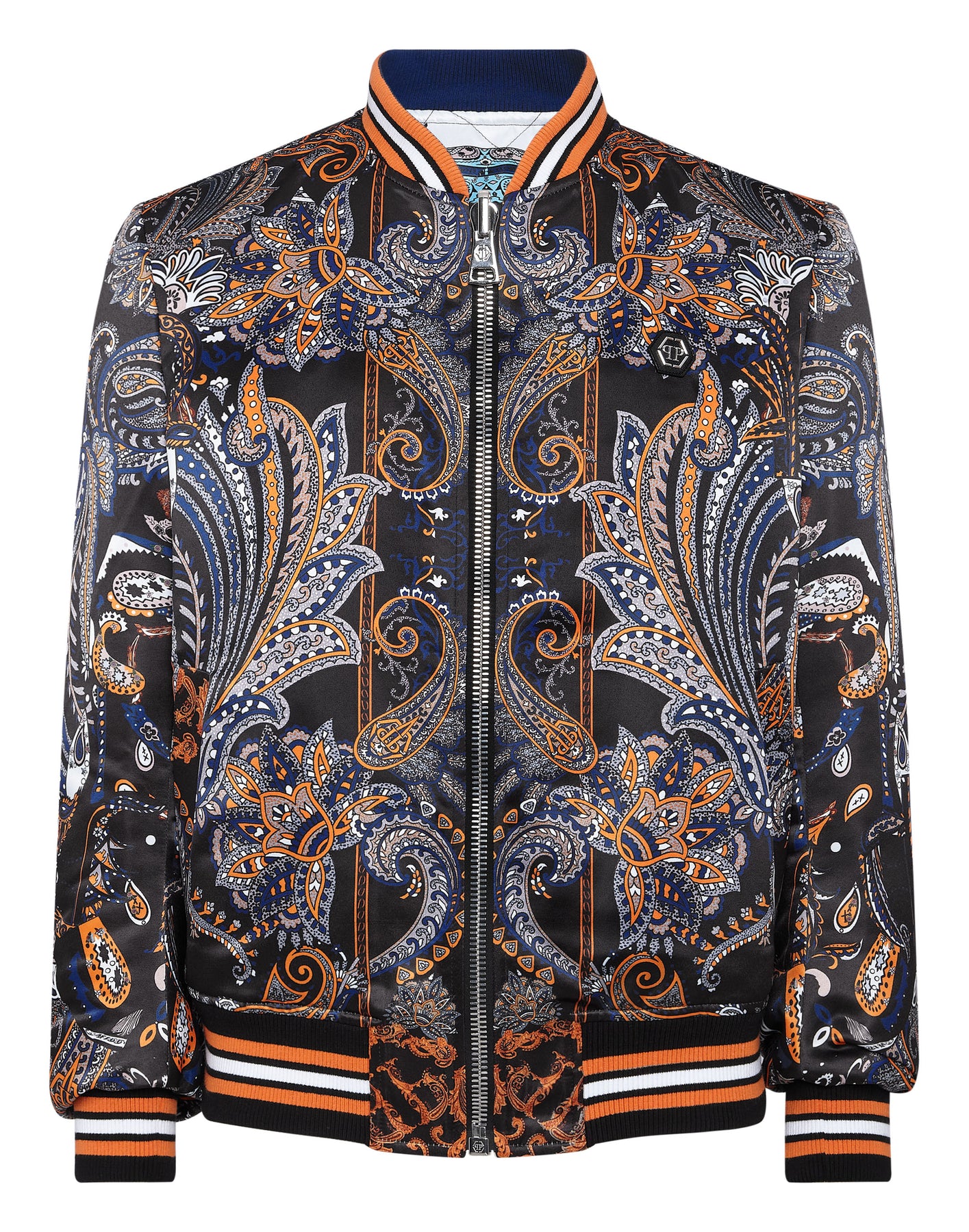 Silk Satin Bomber Paisley Foulard 7676513157180